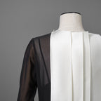 sacai サカイ / 23AW 美品 ウール×ポリエステル ワンピース / 23-06951 / size 1 (BLACK×WHITE）レディース