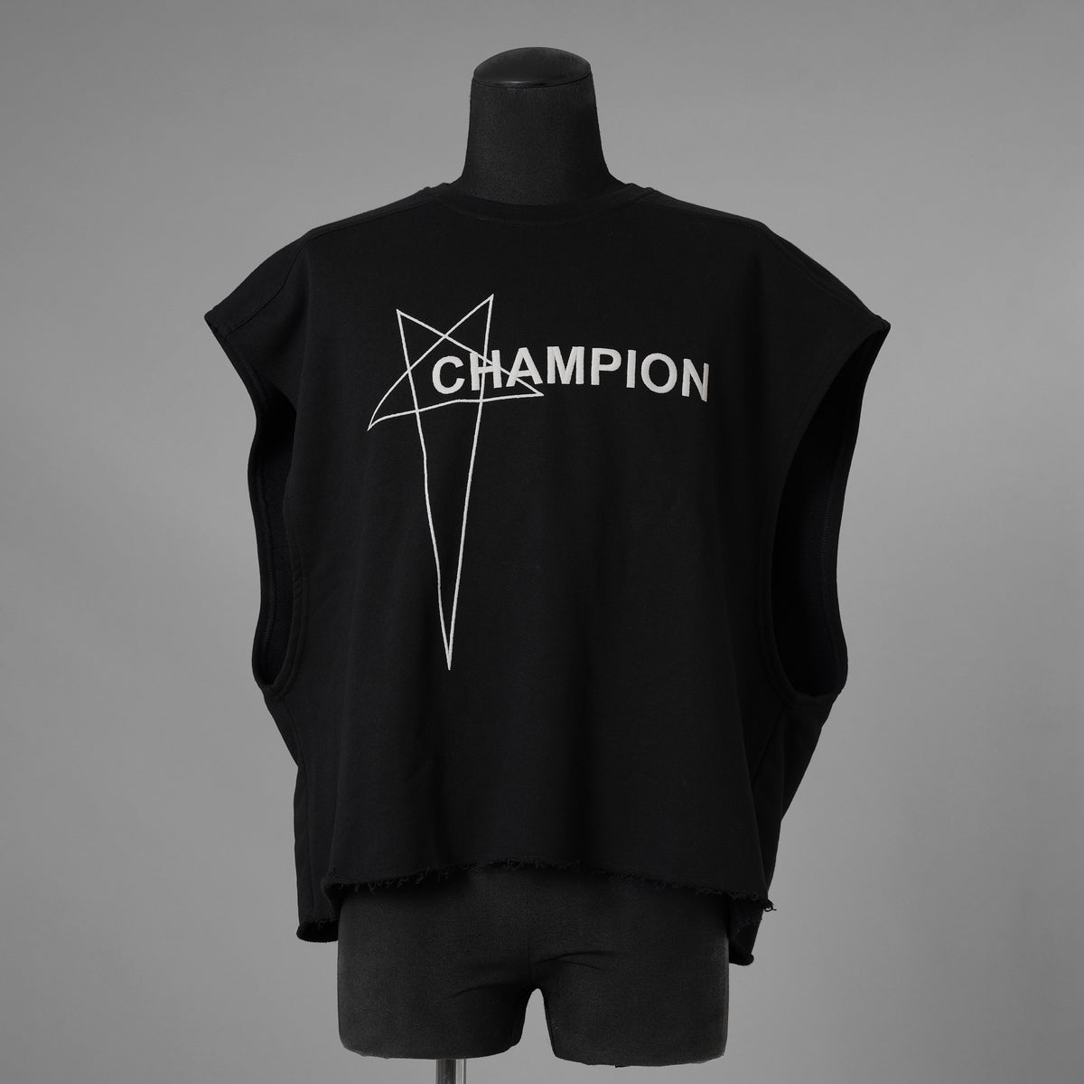 RICK OWENS x Champion リックオウエンス x チャンピオン / 美品 25SS Micro Tatlin T-Shirt マイクロ・タトリン ノースリーブ  Tシャツ / CM01E1666-CHFE / size S (BLACK) 352169-in-ue