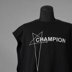 RICK OWENS x Champion リックオウエンス x チャンピオン / 美品 25SS Micro Tatlin T-Shirt マイクロ・タトリン ノースリーブ  Tシャツ / CM01E1666-CHFE / size S (BLACK) 352169-in-ue