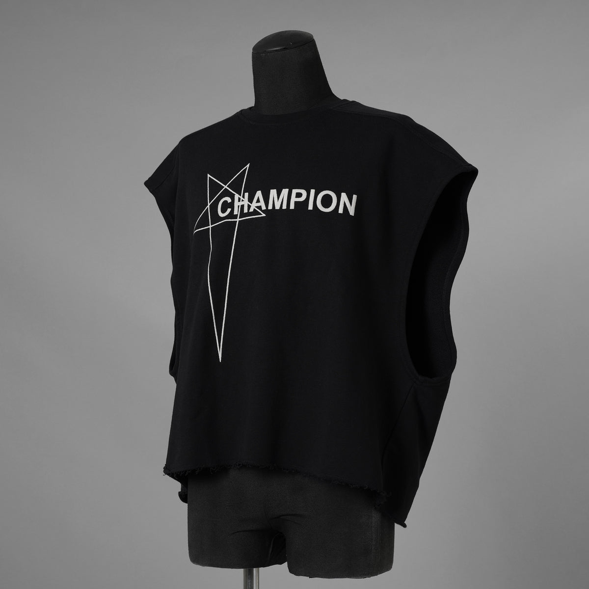 RICK OWENS x Champion リックオウエンス x チャンピオン / 美品 25SS Micro Tatlin T-Shirt マイクロ・タトリン ノースリーブ  Tシャツ / CM01E1666-CHFE / size S (BLACK) 352169-in-ue