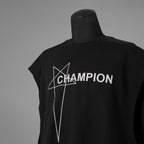 RICK OWENS x Champion リックオウエンス x チャンピオン / 美品 25SS Micro Tatlin T-Shirt マイクロ・タトリン ノースリーブ  Tシャツ / CM01E1666-CHFE / size S (BLACK) 352169-in-ue