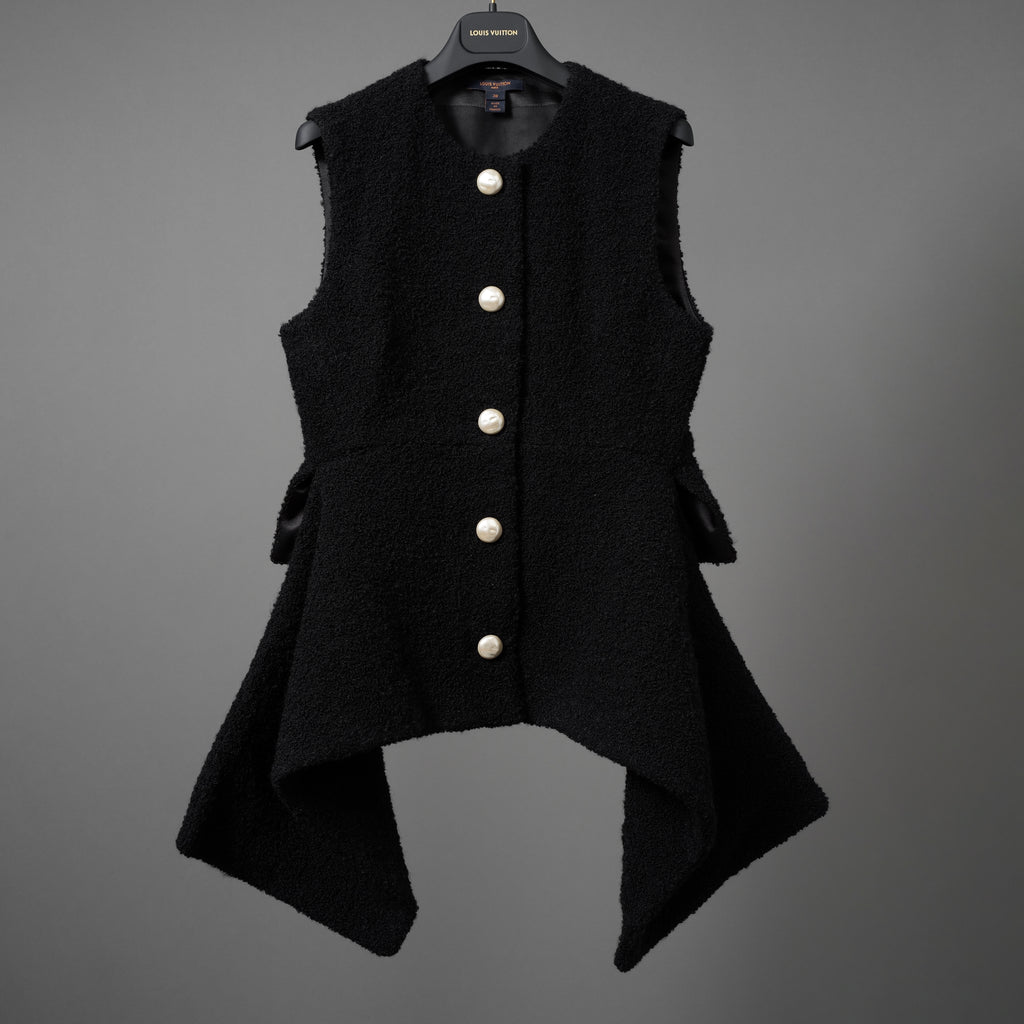Louis Vuitton ルイヴィトン/ 22AW 美品  ウール モヘヤ パール ベスト / FNTO78 RG6 / size38 (BLACK) レディース