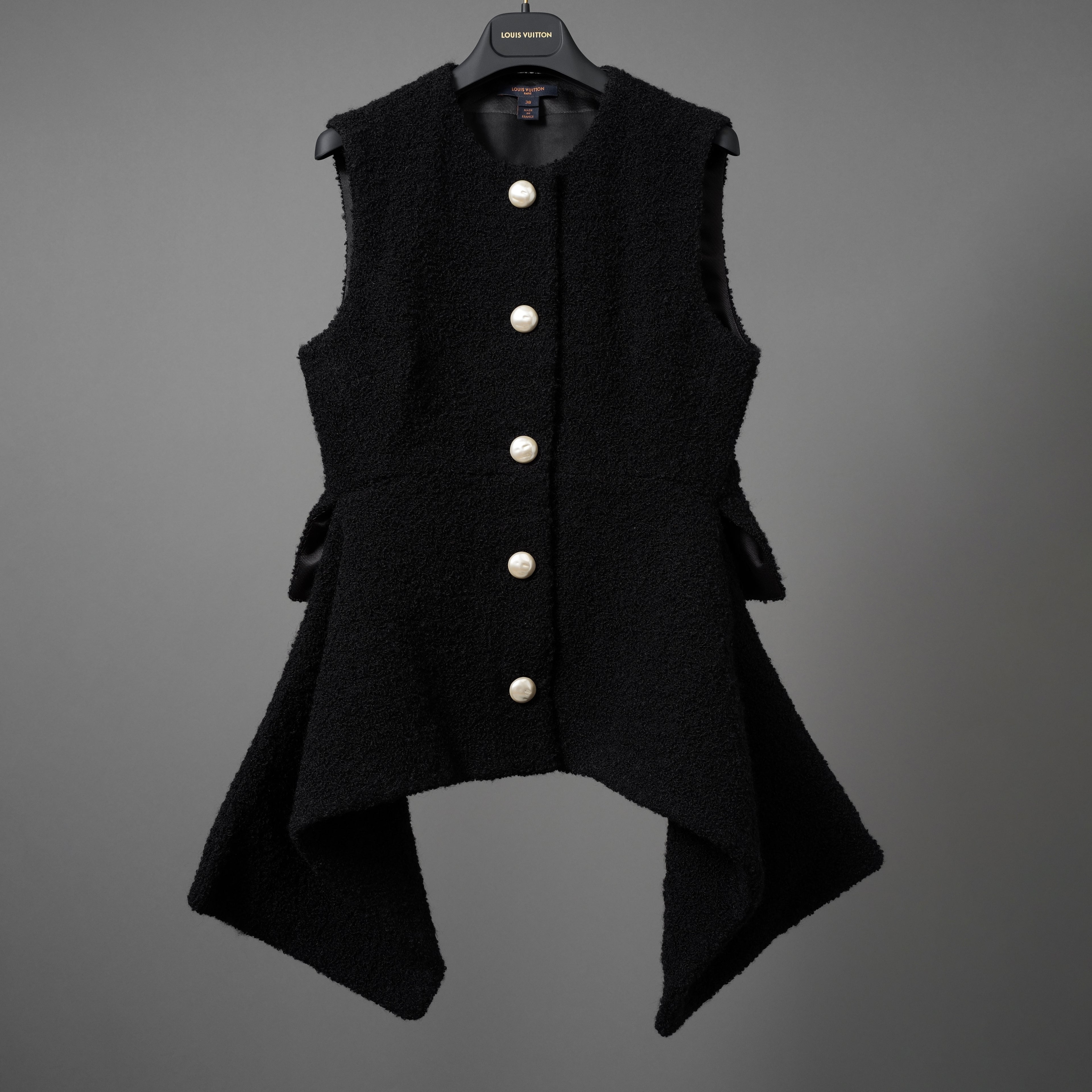 Louis Vuitton ルイヴィトン/ 22AW 美品  ウール モヘヤ パール ベスト / FNTO78 RG6 / size38 (BLACK) レディース