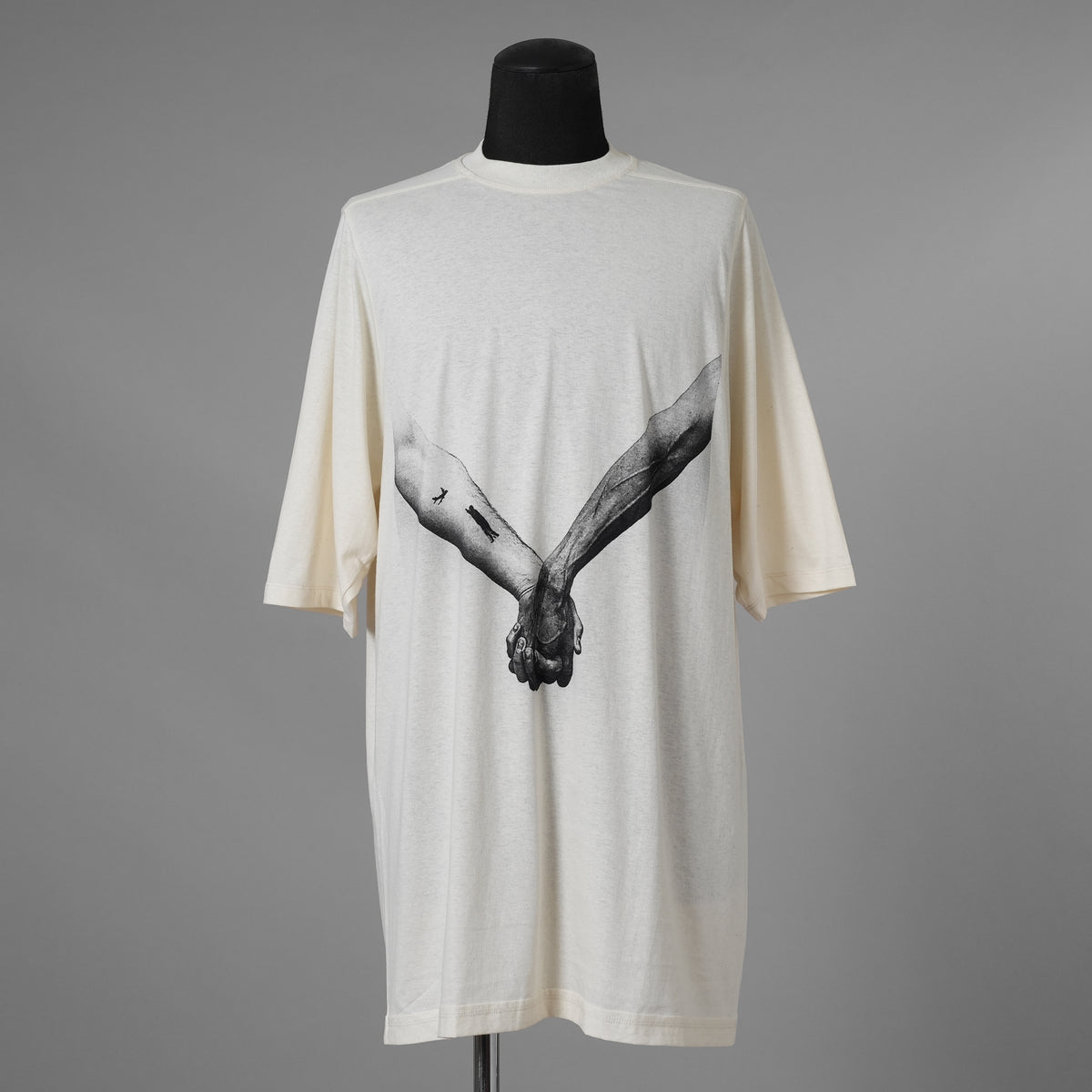 RICK OWENS リックオウエンス / 美品 25SS Jumbo SS "Holding Hands" T-Shirt 半袖Tシャツ / RR01E5238JNCP3 / size XS (NATURAL) 352170-in-ue