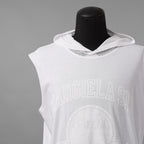 MM6 Maison Margiela エムエムシックス メゾンマルジェラ / 美品 21SS MARGIELA SIX プリント ノースリーブ フーディー パーカー / SH2NL0009 M20115 / size S (WHITE)