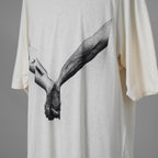 RICK OWENS リックオウエンス / 美品 25SS Jumbo SS "Holding Hands" T-Shirt 半袖Tシャツ / RR01E5238JNCP3 / size XS (NATURAL) 352170-in-ue