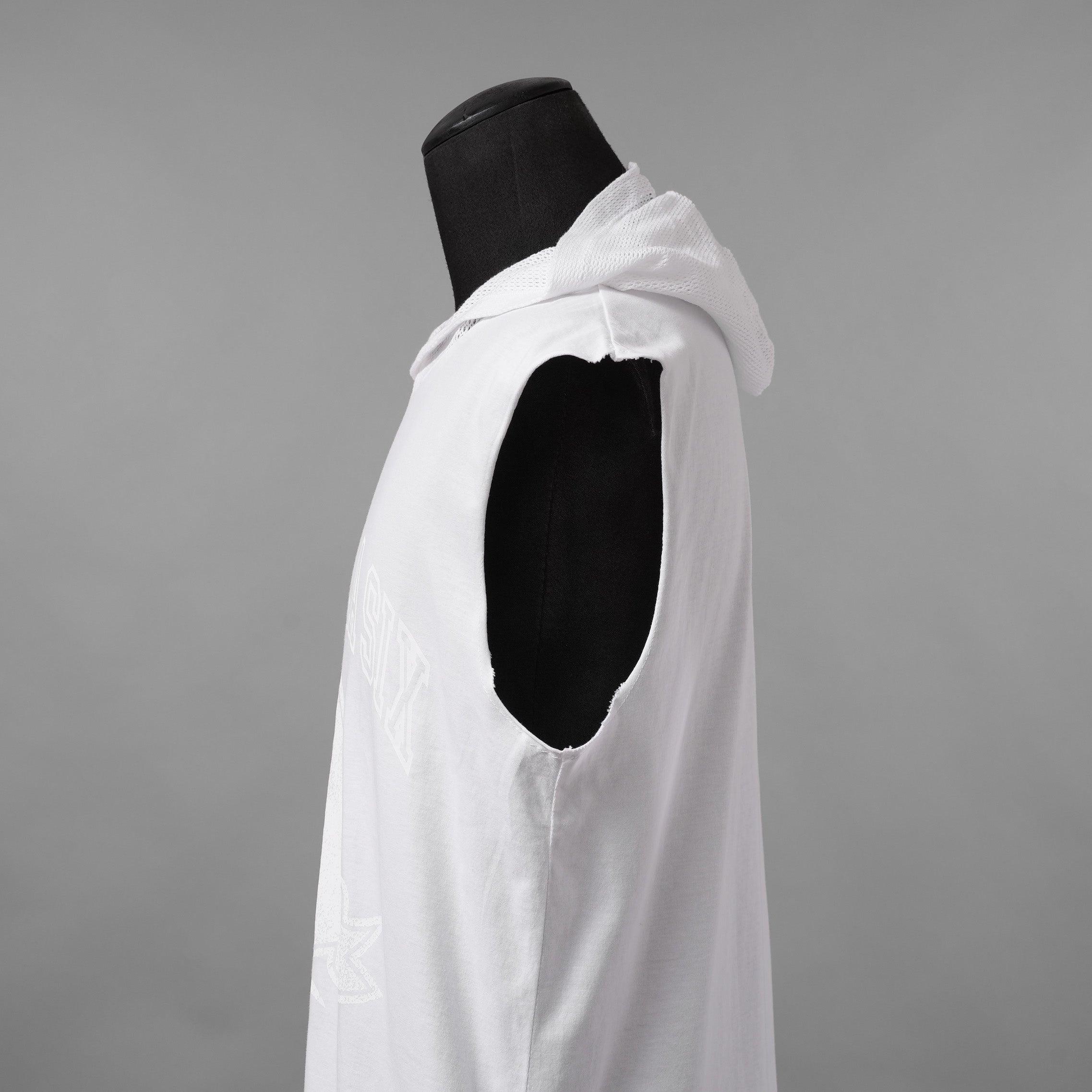 MM6 Maison Margiela エムエムシックス メゾンマルジェラ / 美品 21SS MARGIELA SIX プリント ノースリーブ フーディー パーカー / SH2NL0009 M20115 / size S (WHITE)