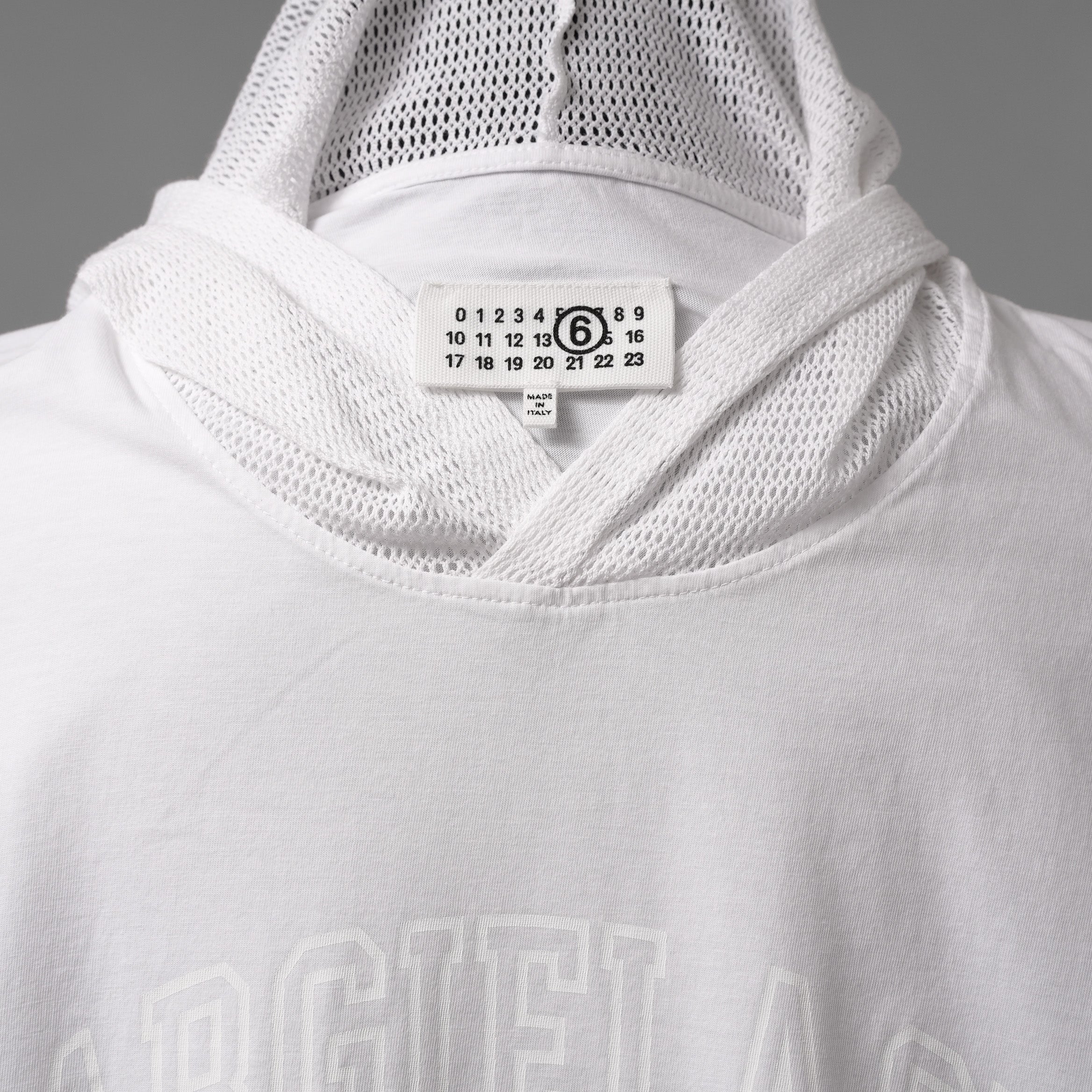 MM6 Maison Margiela エムエムシックス メゾンマルジェラ / 美品 21SS MARGIELA SIX プリント ノースリーブ フーディー パーカー / SH2NL0009 M20115 / size S (WHITE)