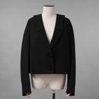 FENDI フェンディ / 川口春奈 着用 / 美品 23AW レイヤードカラー クロップド テーラード ジャケット / FJ7464AXAU / size 38 ( BLACK ) レディース