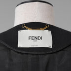 FENDI フェンディ / 川口春奈 着用 / 美品 23AW レイヤードカラー クロップド テーラード ジャケット / FJ7464AXAU / size 38 ( BLACK ) レディース