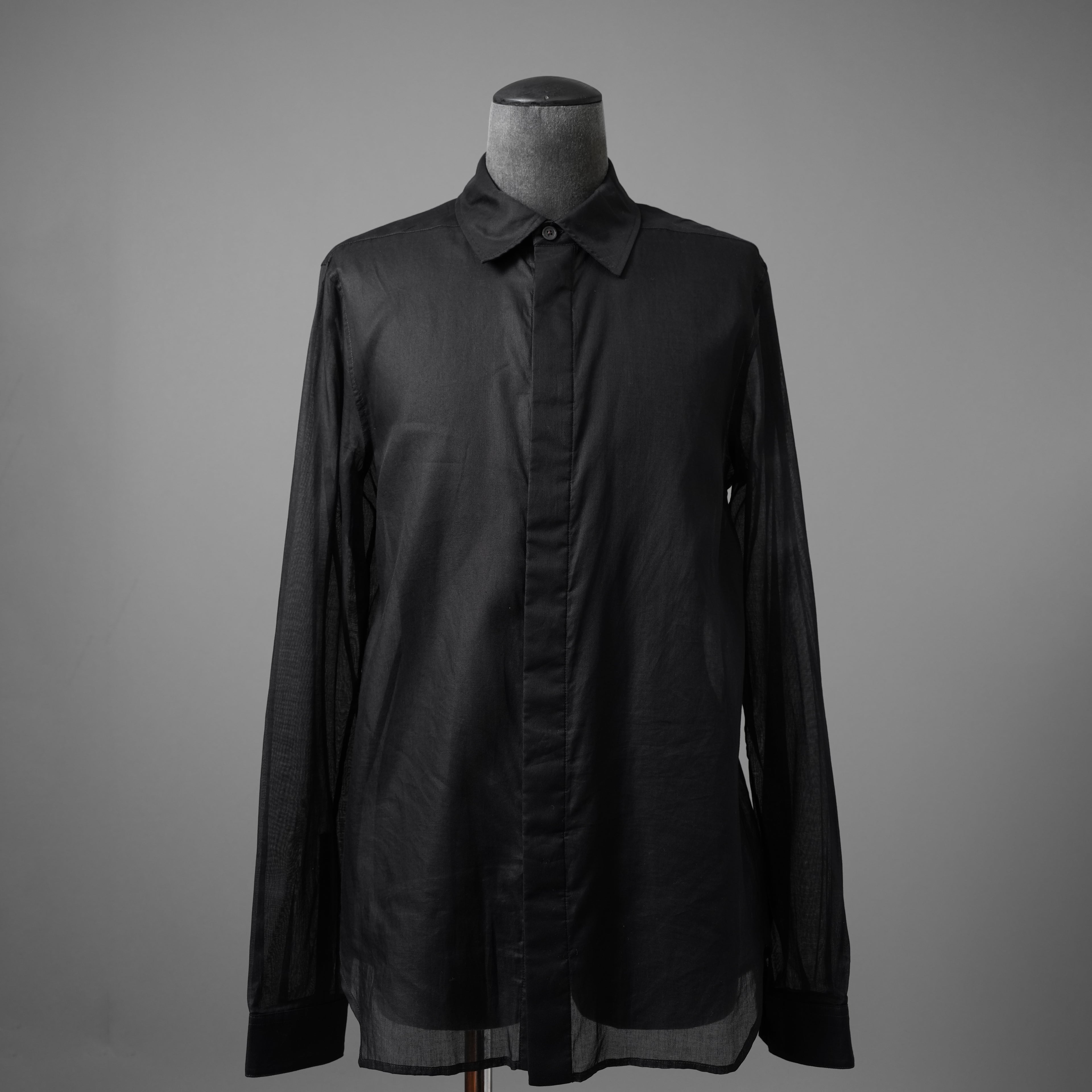 Rick Owensリックオウエンス / 24SS LIDO / 美品 OFFICE SHIRT / 長袖シャツ/ RU01D3299 OR / size 50 (BLACK)