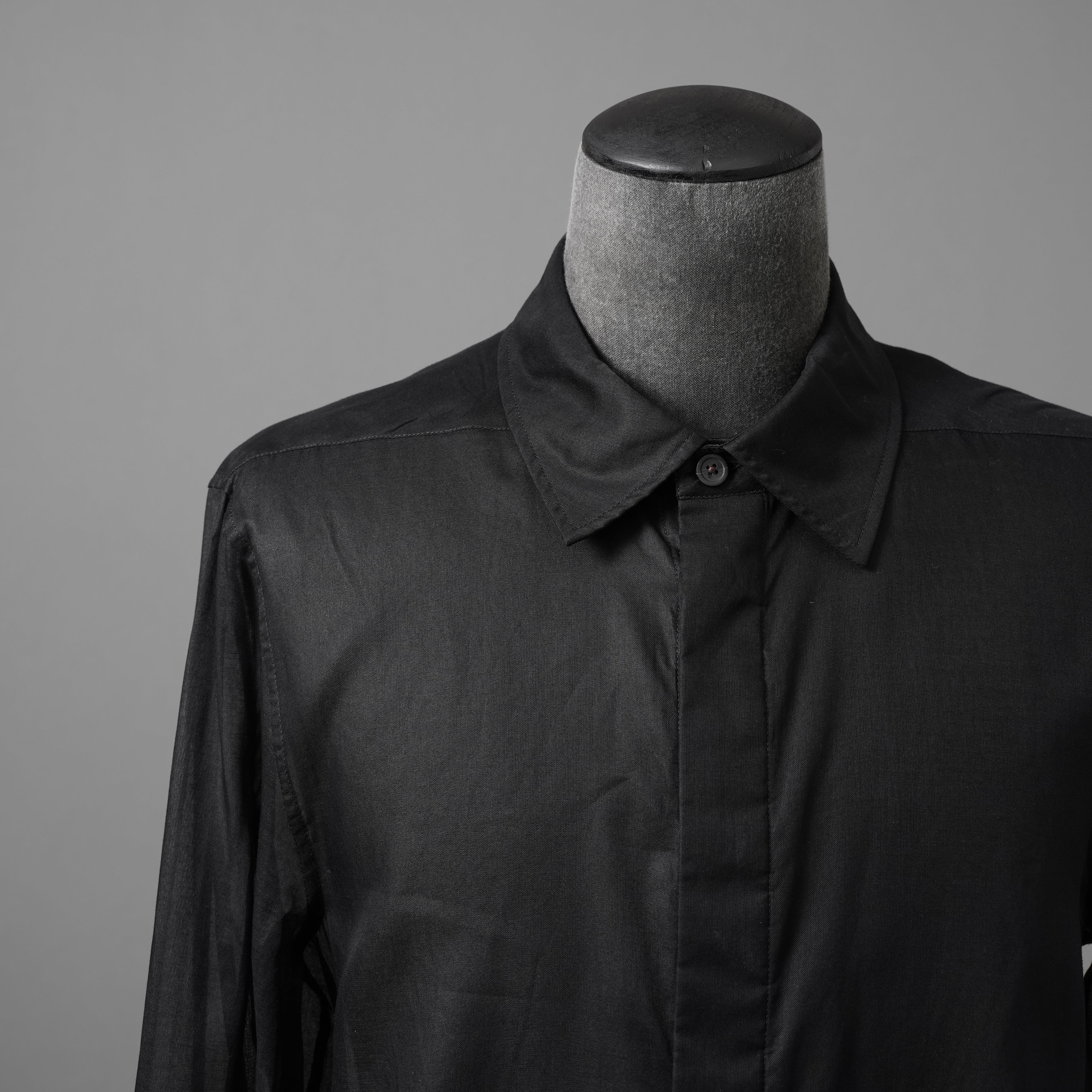 Rick Owensリックオウエンス / 24SS LIDO / 美品 OFFICE SHIRT / 長袖シャツ/ RU01D3299 OR / size 50 (BLACK)