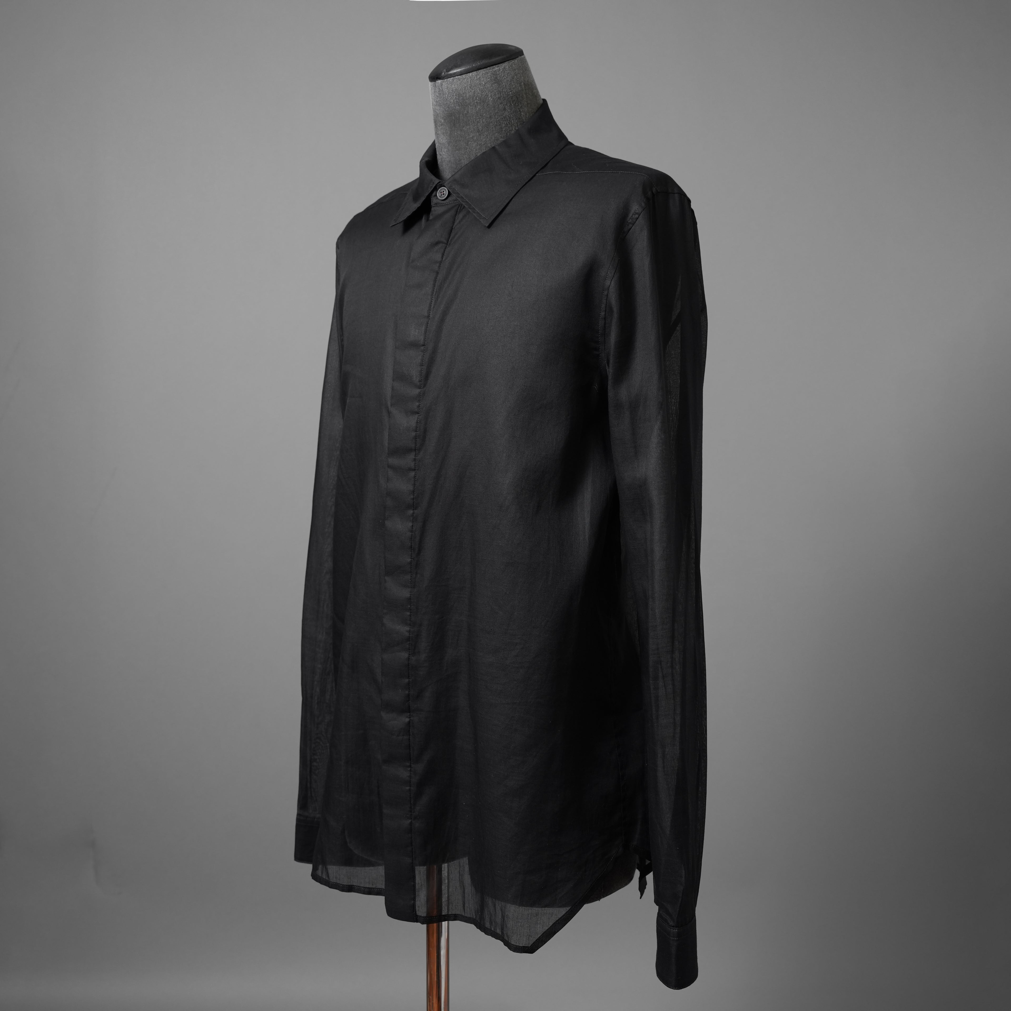 Rick Owensリックオウエンス / 24SS LIDO / 美品 OFFICE SHIRT / 長袖シャツ/ RU01D3299 OR / size 50 (BLACK)