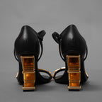 FENDACE フェンダーチェ フェンディ × ヴェルサーチェ コラボ / 22SS First Fendace Medusa レザー ヒールサンダル / size 36 (23cm) BLACK レディース