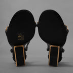 FENDACE フェンダーチェ フェンディ × ヴェルサーチェ コラボ / 22SS First Fendace Medusa レザー ヒールサンダル / size 36 (23cm) BLACK レディース