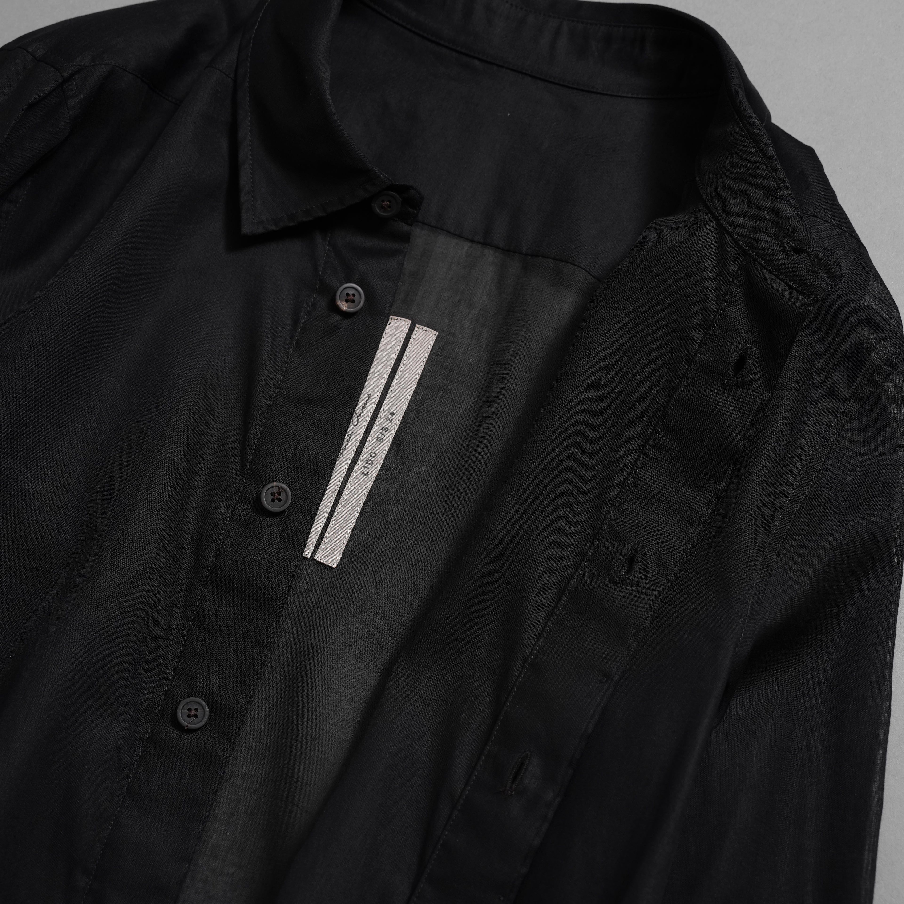 Rick Owensリックオウエンス / 24SS LIDO / 美品 OFFICE SHIRT / 長袖シャツ/ RU01D3299 OR / size 50 (BLACK)