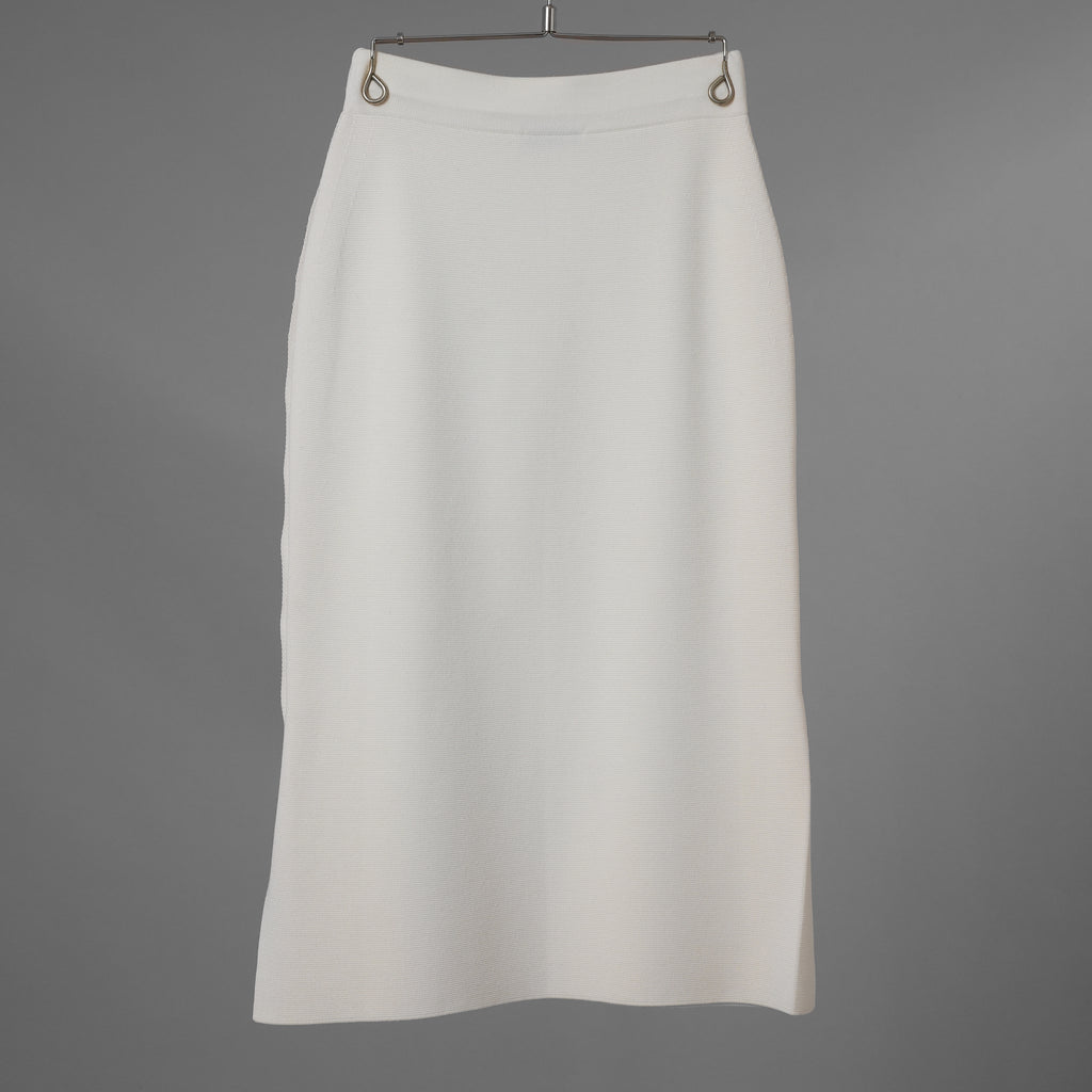 Cruciani クルチアーニ / 美品 サイドボタン ミラノリブ ニット タイト スカート / size 40 (WHITE) レディース 352168-izm