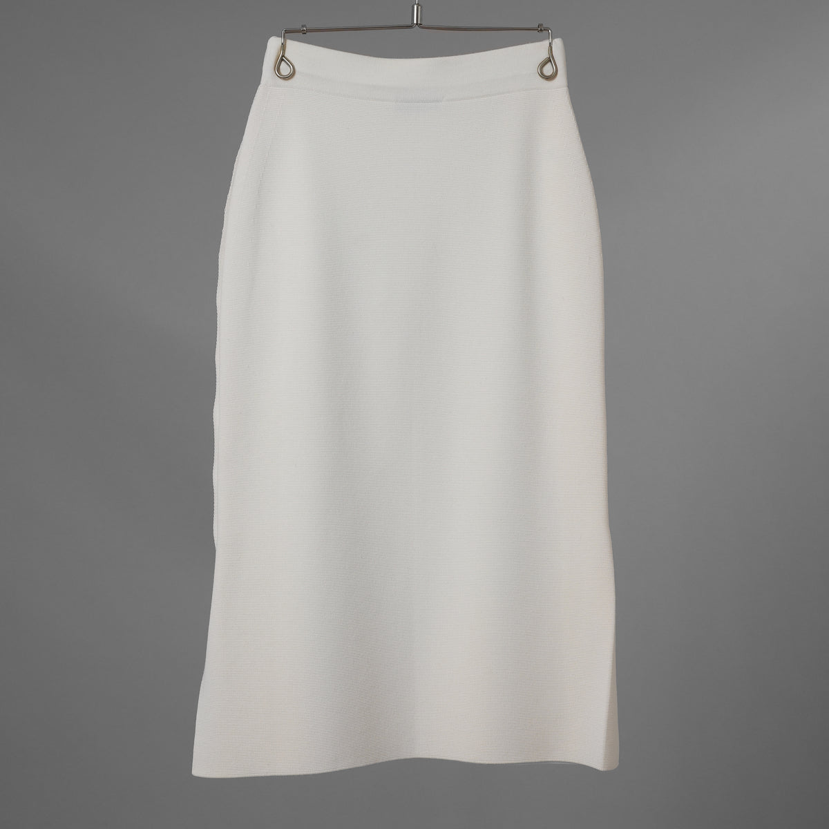 Cruciani クルチアーニ / 美品 サイドボタン ミラノリブ ニット タイト スカート / size 40 (WHITE) レディース 352168-izm