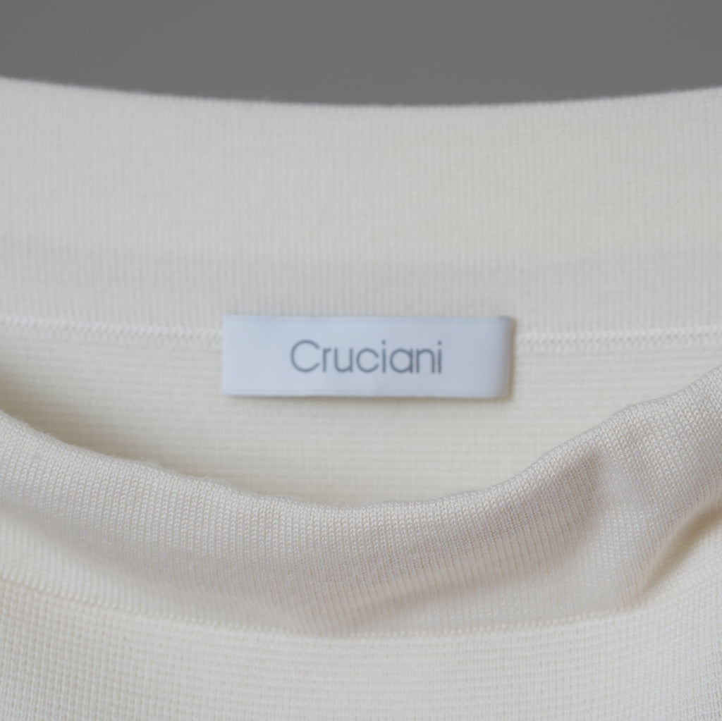 Cruciani クルチアーニ / 美品 サイドボタン ミラノリブ ニット タイト スカート / size 40 (WHITE) レディース 352168-izm