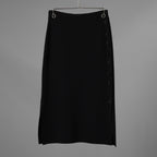 Cruciani クルチアーニ / 美品 サイドボタン ミラノリブ ニット タイト スカート / CD22 402 / size 38 (BLACK) レディース 352166-izm