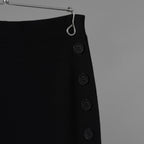 Cruciani クルチアーニ / 美品 サイドボタン ミラノリブ ニット タイト スカート / CD22 402 / size 38 (BLACK) レディース 352166-izm