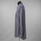 DIESEL ディーゼル / 美品 23AW S-DRINN デニムプリント加工 サテン 長袖シャツ / size 50 (BLUE)