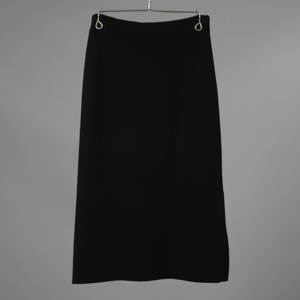 Cruciani クルチアーニ / 美品 サイドボタン ミラノリブ ニット タイト スカート / CD22 402 / size 38 (BLACK) レディース 352166-izm