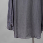 DIESEL ディーゼル / 美品 23AW S-DRINN デニムプリント加工 サテン 長袖シャツ / size 50 (BLUE)