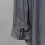 DIESEL ディーゼル / 美品 23AW S-DRINN デニムプリント加工 サテン 長袖シャツ / size 50 (BLUE)