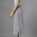 Cruciani クルチアーニ / 美品 サイドボタン ミラノリブ ニット タイト スカート / CD24 547 / size 38 (LIGHT GRAY) レディース 352167-izm