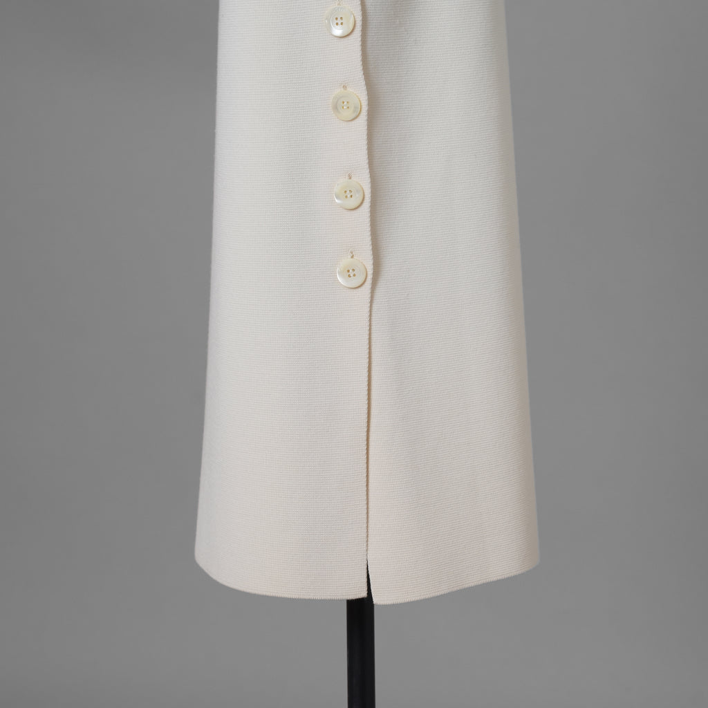 Cruciani クルチアーニ / 美品 サイドボタン ミラノリブ ニット タイト スカート / size 40 (WHITE) レディース 352168-izm