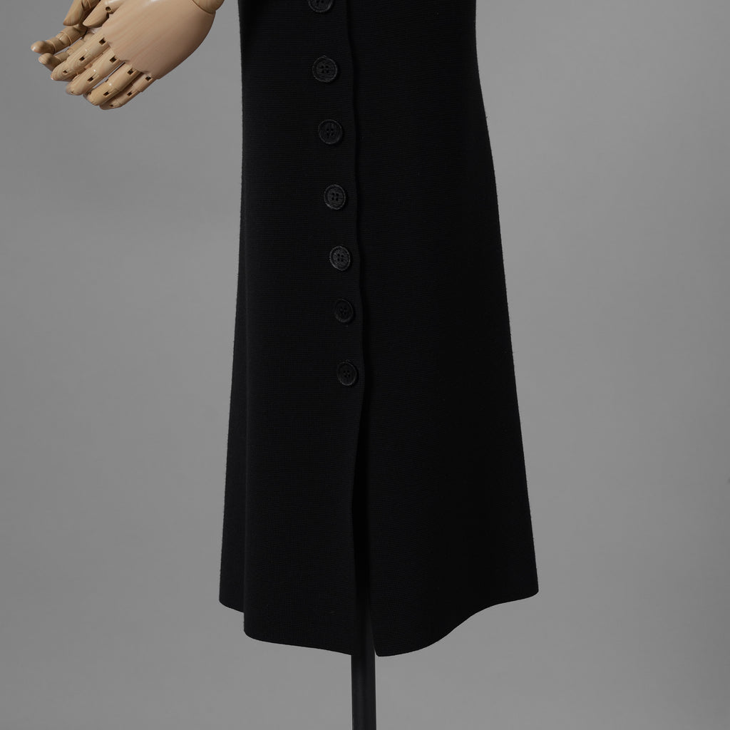 Cruciani クルチアーニ / 美品 サイドボタン ミラノリブ ニット タイト スカート / CD22 402 / size 38 (BLACK) レディース 352166-izm