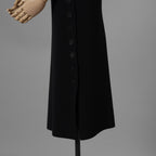Cruciani クルチアーニ / 美品 サイドボタン ミラノリブ ニット タイト スカート / CD22 402 / size 38 (BLACK) レディース 352166-izm
