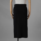 Cruciani クルチアーニ / 美品 サイドボタン ミラノリブ ニット タイト スカート / CD22 402 / size 38 (BLACK) レディース 352166-izm