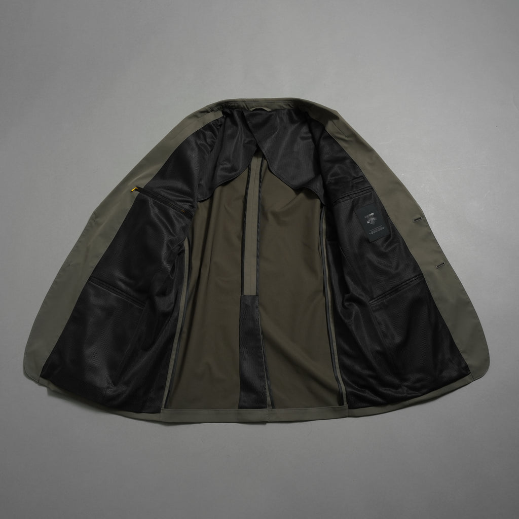 DESCENTE デサント / SOLOTEX DRYストレッチスーツ セットアップ / ジャケット パンツ / size A6(M) カーキグレー