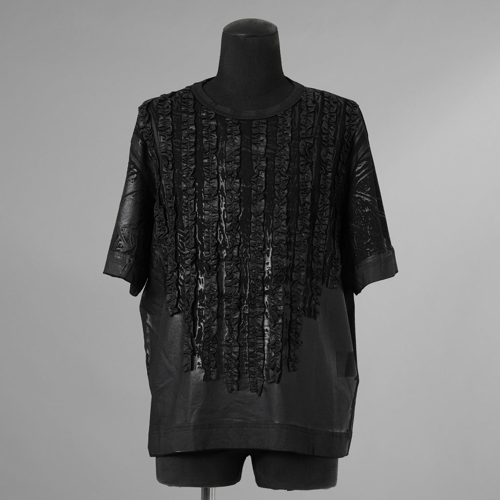 TAAKK ターク / 美品 25AW RUFFLE PRINT T-SHIRTS 半袖Ｔシャツ / TA25AW-JR092 / size 2 (BLACK) 352171-in-ue