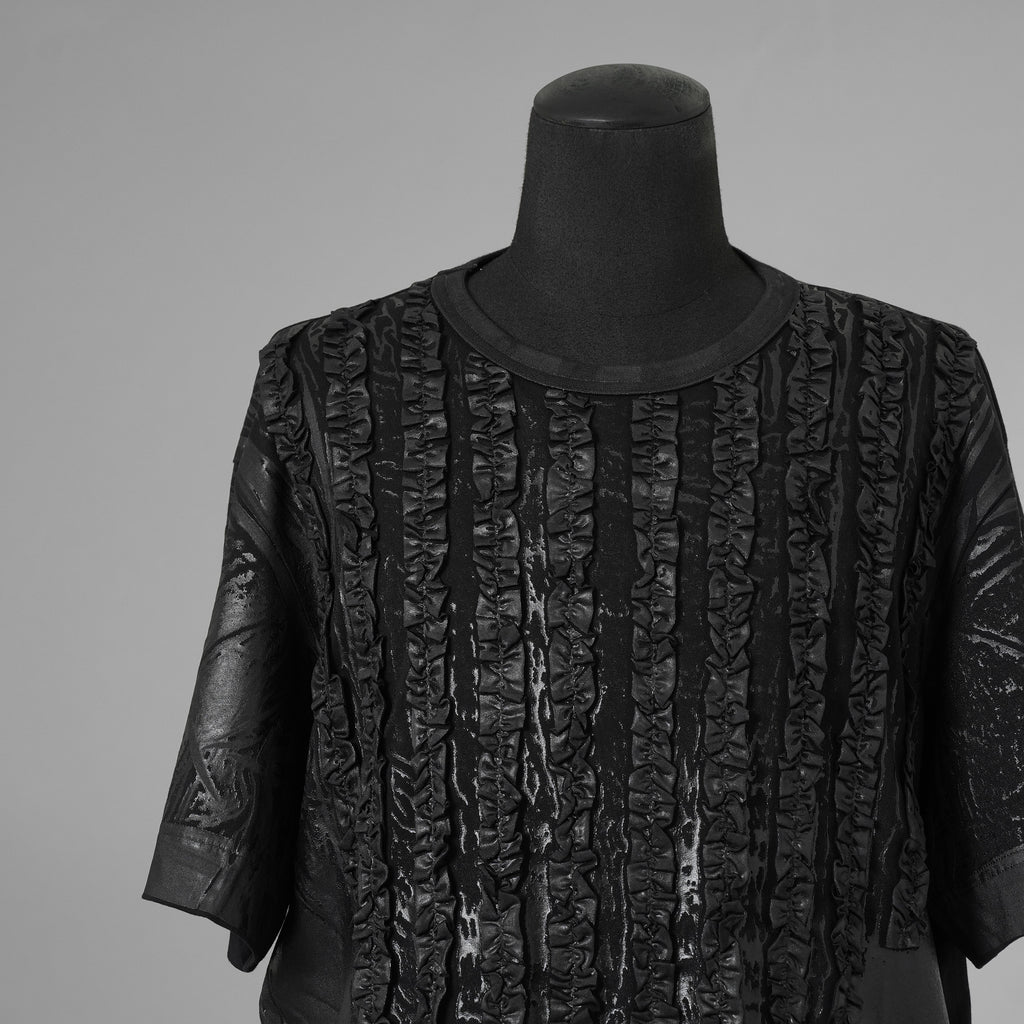 TAAKK ターク / 美品 25AW RUFFLE PRINT T-SHIRTS 半袖Ｔシャツ / TA25AW-JR092 / size 2 (BLACK) 352171-in-ue
