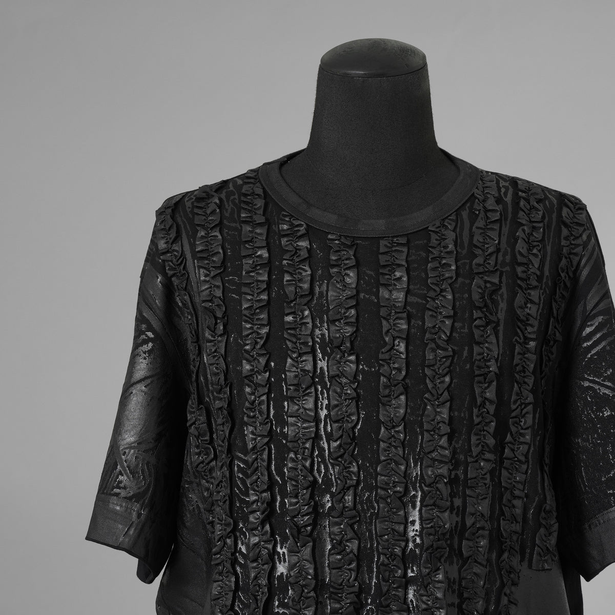 TAAKK ターク / 美品 25AW RUFFLE PRINT T-SHIRTS 半袖Ｔシャツ / TA25AW-JR092 / size 2 (BLACK) 352171-in-ue