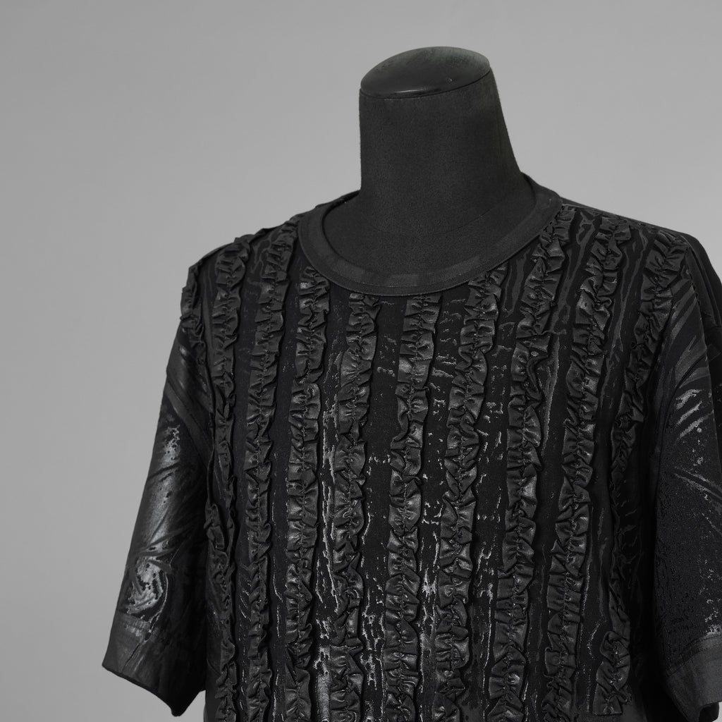 TAAKK ターク / 美品 25AW RUFFLE PRINT T-SHIRTS 半袖Ｔシャツ / TA25AW-JR092 / size 2 (BLACK) 352171-in-ue
