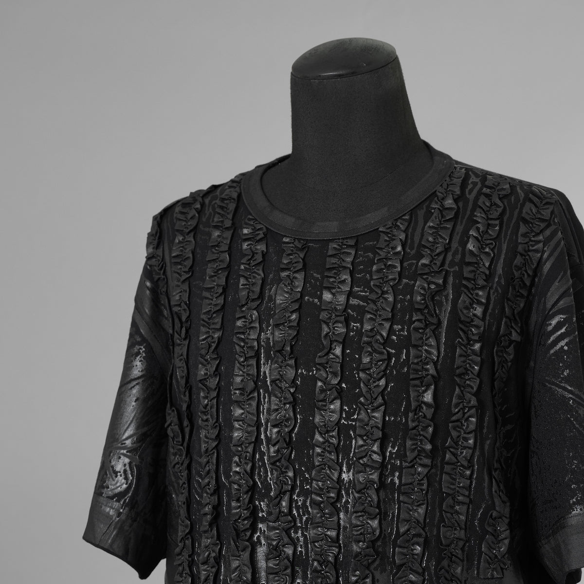 TAAKK ターク / 美品 25AW RUFFLE PRINT T-SHIRTS 半袖Ｔシャツ / TA25AW-JR092 / size 2 (BLACK) 352171-in-ue