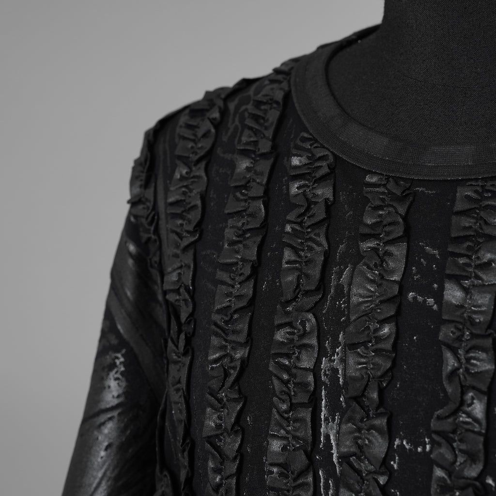 TAAKK ターク / 美品 25AW RUFFLE PRINT T-SHIRTS 半袖Ｔシャツ / TA25AW-JR092 / size 2 (BLACK) 352171-in-ue