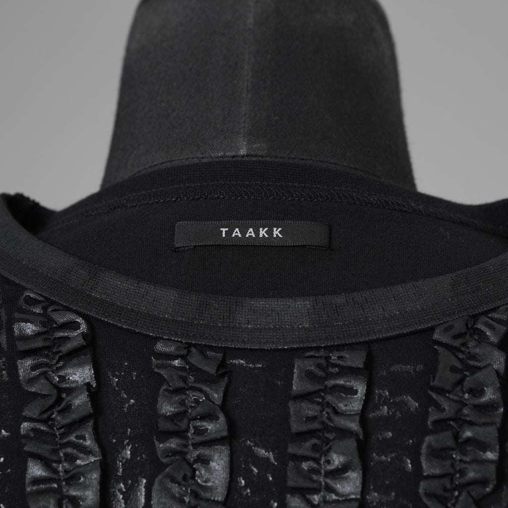 TAAKK ターク / 美品 25AW RUFFLE PRINT T-SHIRTS 半袖Ｔシャツ / TA25AW-JR092 / size 2 (BLACK) 352171-in-ue
