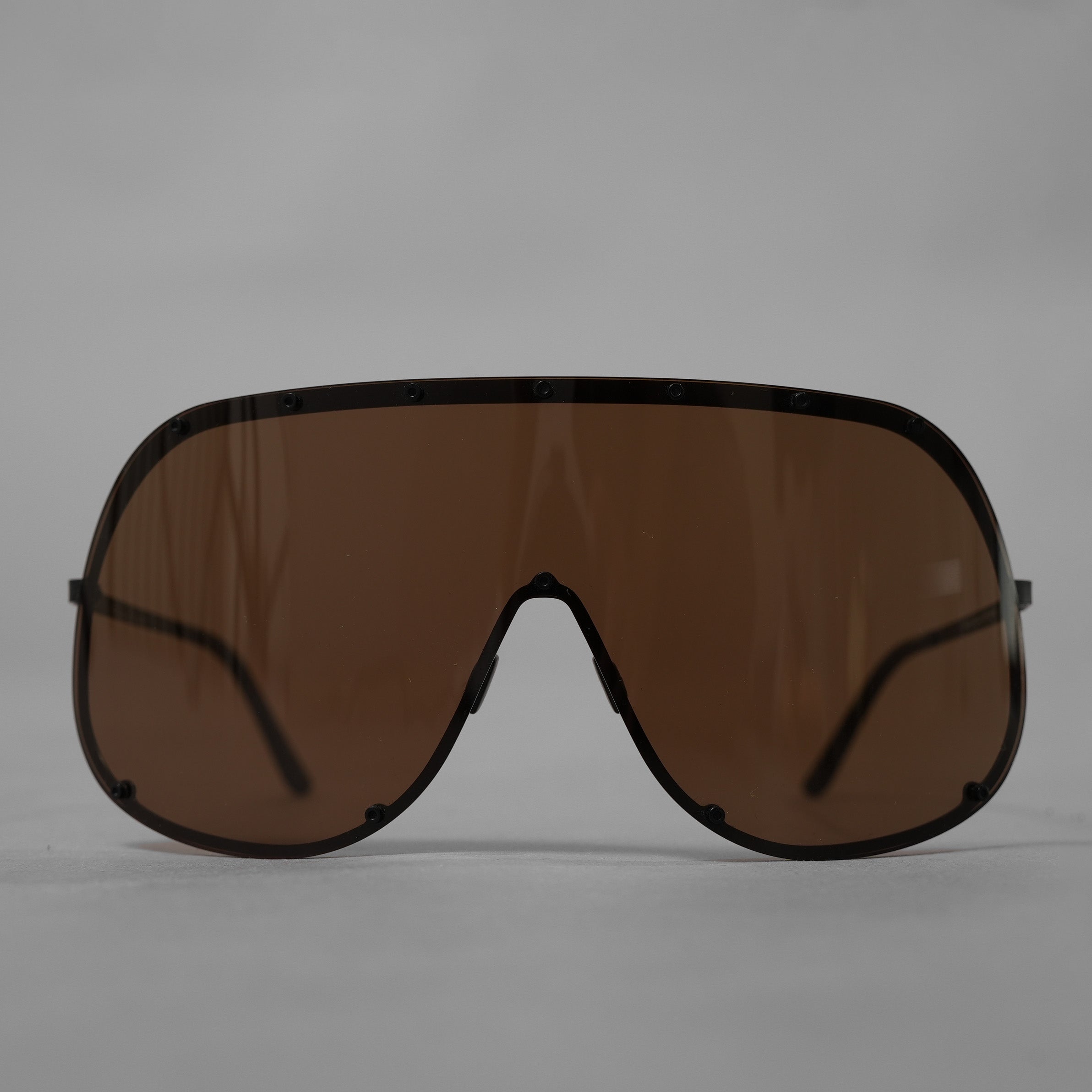 Rick Owens リックオウエンス / 美品 MASK BLACK-BROWN シールドサングラス アクセサリー / 157-116 / BLACK × BROWN