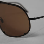 Rick Owens リックオウエンス / 美品 MASK BLACK-BROWN シールドサングラス アクセサリー / 157-116 / BLACK × BROWN
