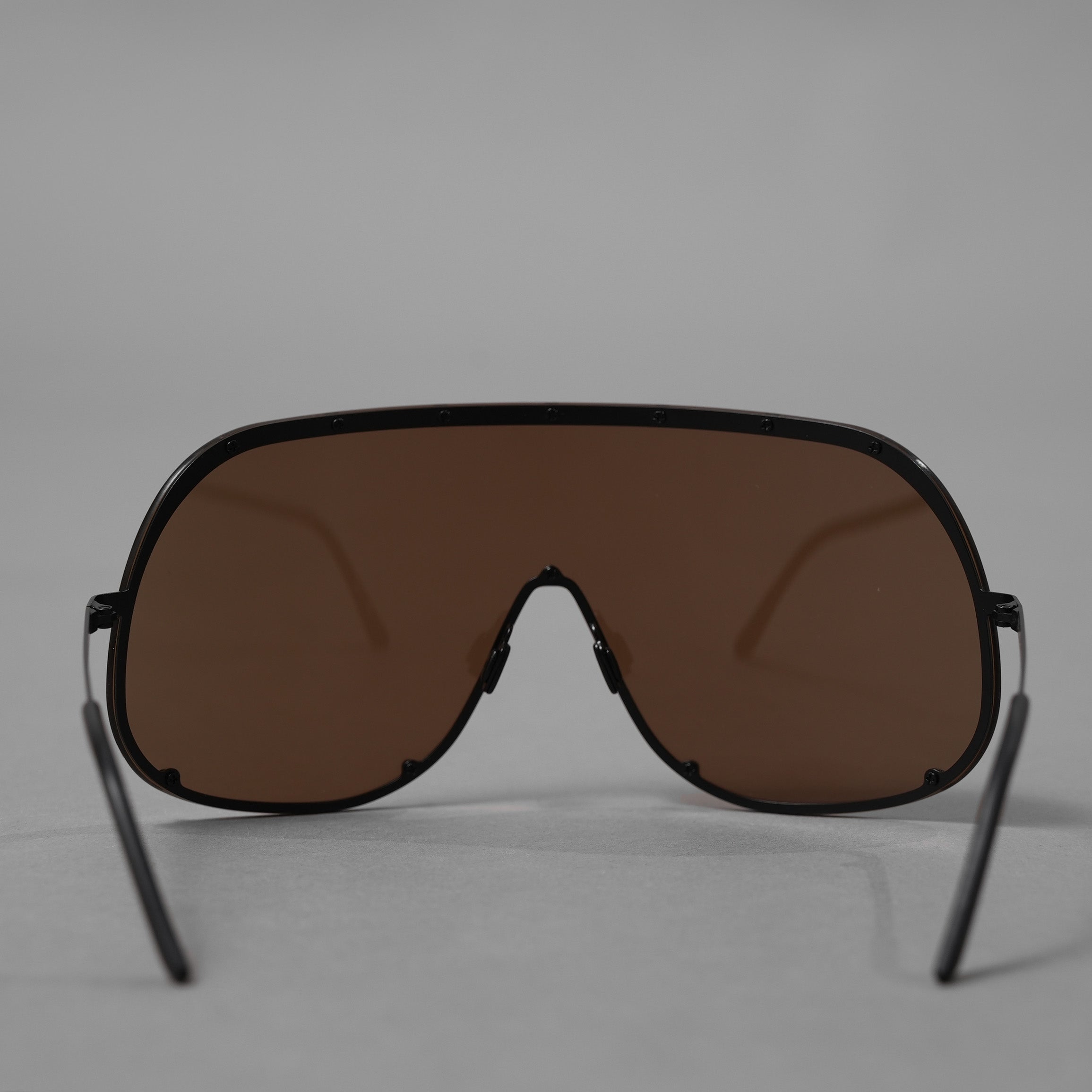 Rick Owens リックオウエンス / 美品 MASK BLACK-BROWN シールドサングラス アクセサリー / 157-116 / BLACK × BROWN