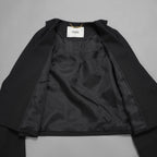 FENDI フェンディ / 川口春奈 着用 / 美品 23AW レイヤードカラー クロップド テーラード ジャケット / FJ7464AXAU / size 38 ( BLACK ) レディース