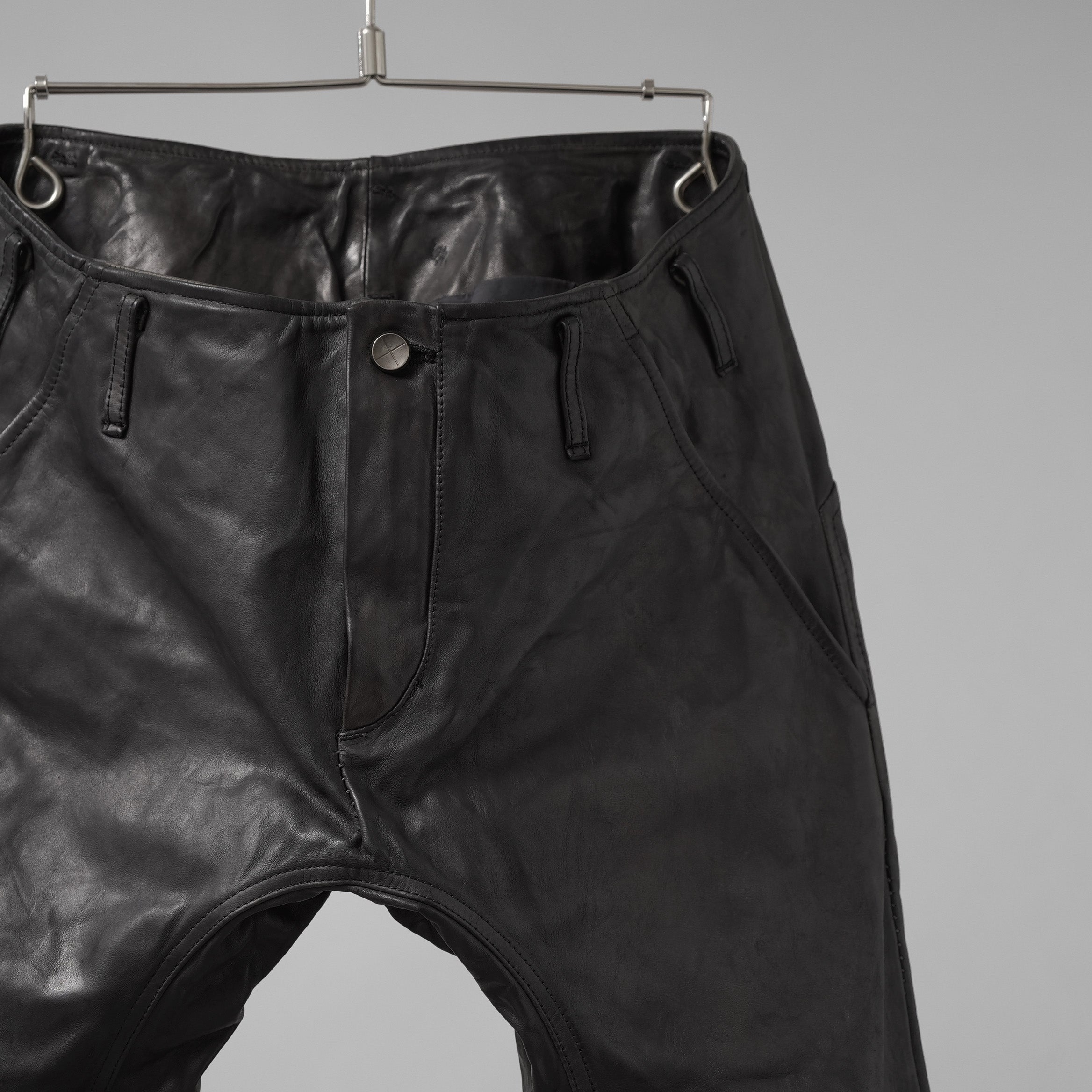 未使用 incarnation インカネーション /  23AW HORSE LEATHER PANTS オーバーロック ホースレザーパンツ ボトムス / size S (BLACK）