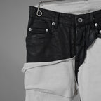RICK OWENS DRKSHDW リック オウエンス ダークシャドウ / 22SS COMBO TYRONE CUT コンボ タイロンカット コーティング スキニー パンツ / DU01B7364-SCOMW1 / size 30 (NATURAL × BLACK)  352174-in-ue
