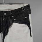 RICK OWENS DRKSHDW リック オウエンス ダークシャドウ / 22SS COMBO TYRONE CUT コンボ タイロンカット コーティング スキニー パンツ / DU01B7364-SCOMW1 / size 30 (NATURAL × BLACK)  352174-in-ue