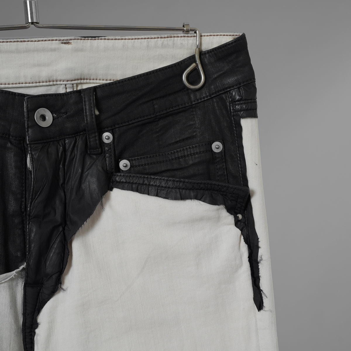 RICK OWENS DRKSHDW リック オウエンス ダークシャドウ / 22SS COMBO TYRONE CUT コンボ タイロンカット コーティング スキニー パンツ / DU01B7364-SCOMW1 / size 30 (NATURAL × BLACK)  352174-in-ue